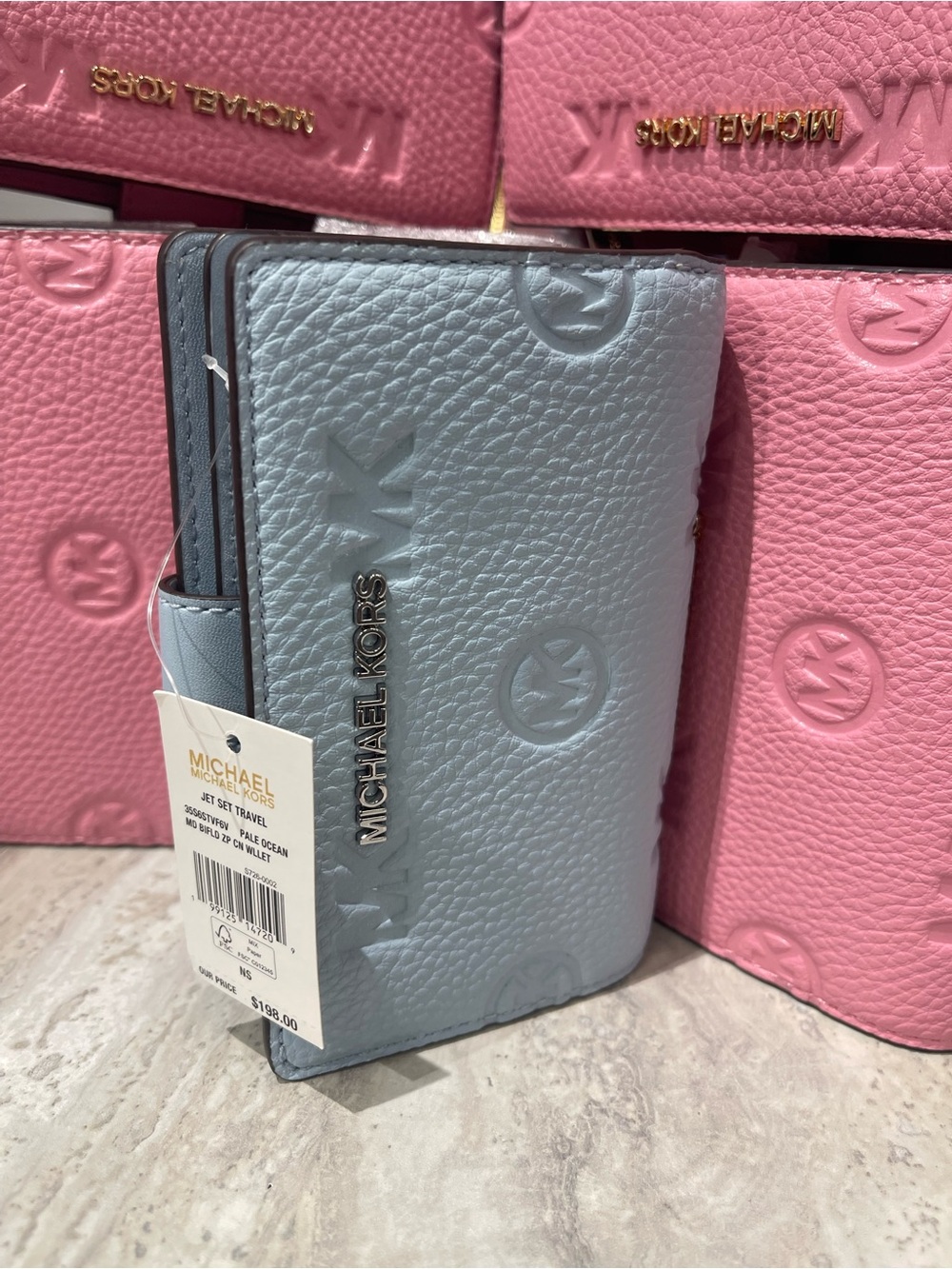Michael Kors JST Md Logo Debossed Bifold Bilfold Compact Wallet
Pale Ocean
NWT - Picture 10 of 16
